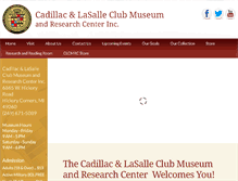 Tablet Screenshot of cadillaclasallemuseum.org